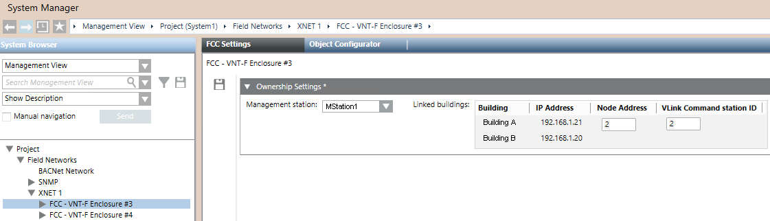 Example of FCC Association to a Management Station